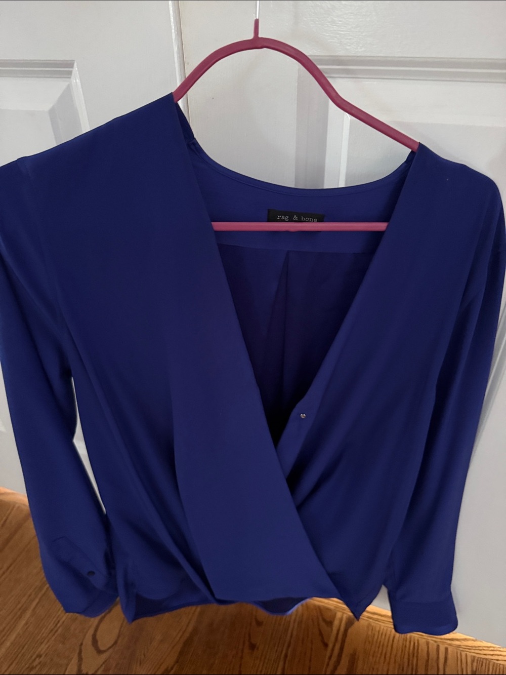 rag & bone Cobalt Blue Wrap-Front Blouse